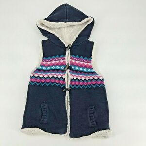 Maggie & Zoe Girls Vest Jacket Knit Toggle Closure Pink Blue Youth Size Small